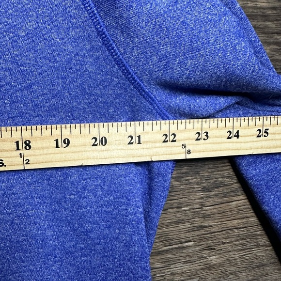 adidas heathered Blue Hoodie Sweatshirt with Multicolor Logo - Picture 7 of 7